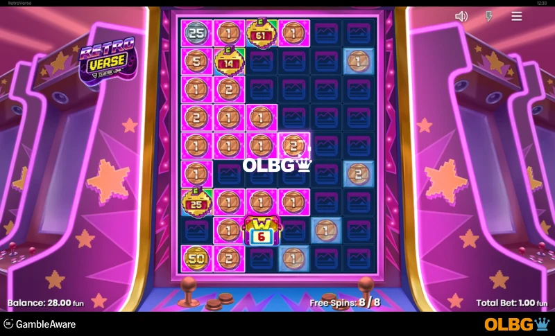 Retroverse slot Free Spins feature screenshot