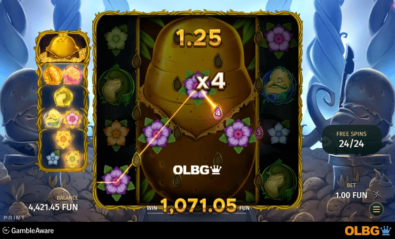 Royal Potato Dream Drop slot Jumbo Free Spins feature screenshot