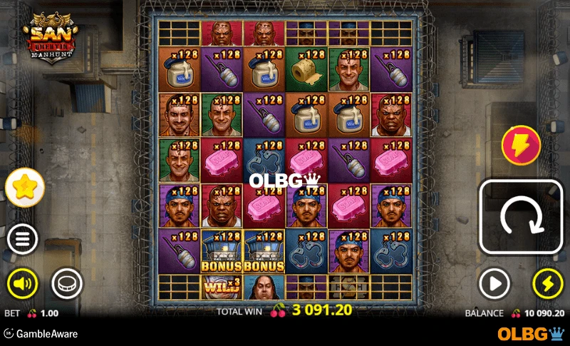 San Quentin Manhunt slot Multiplier Blocks screenshot