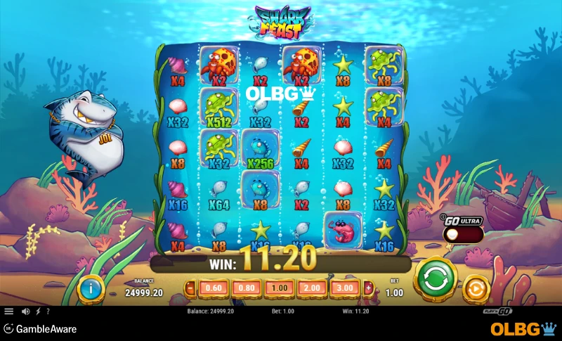 Shark Feast slot gameplay screenshot