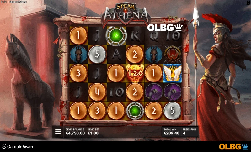 Spear of Athena slot Siege of Troy feature screenshot