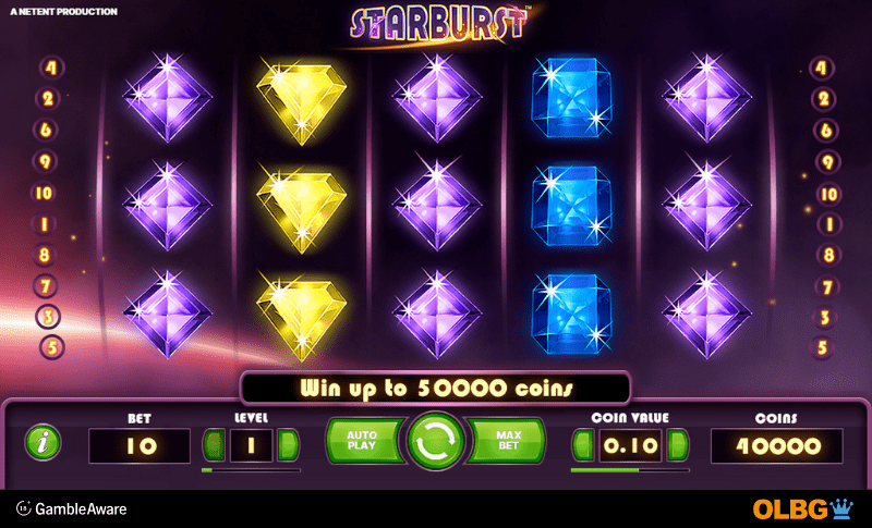 Starburst slot base game screenshot