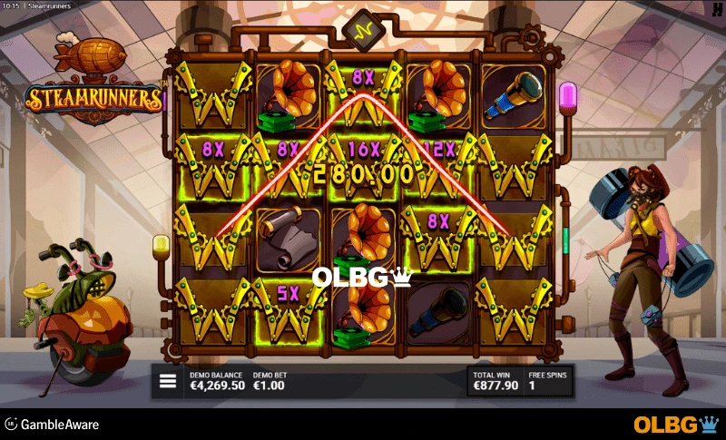 Steamrunners slot Gaslight District feature screenshot