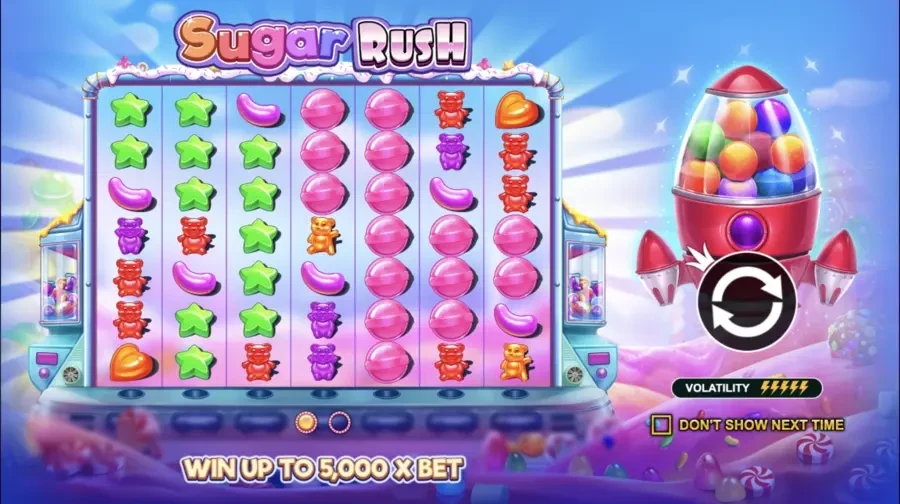 Sugar Rush slot game home screen