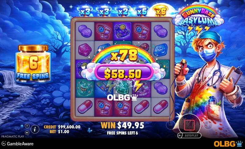 Sunnydaze Asylum slot Free Spins feature screenshot