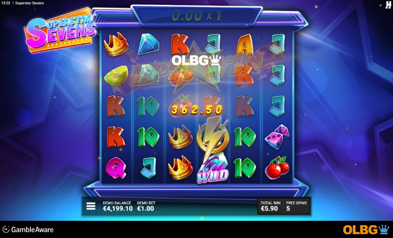 Superstar Sevens slot Lucky Strike feature screenshot