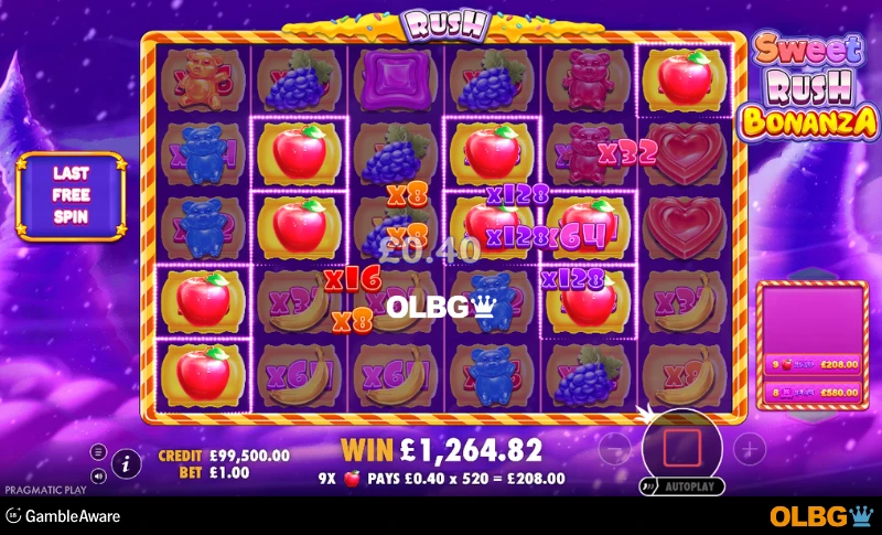 Sweet Rush Bonanza slot Free Spins feature screenshot
