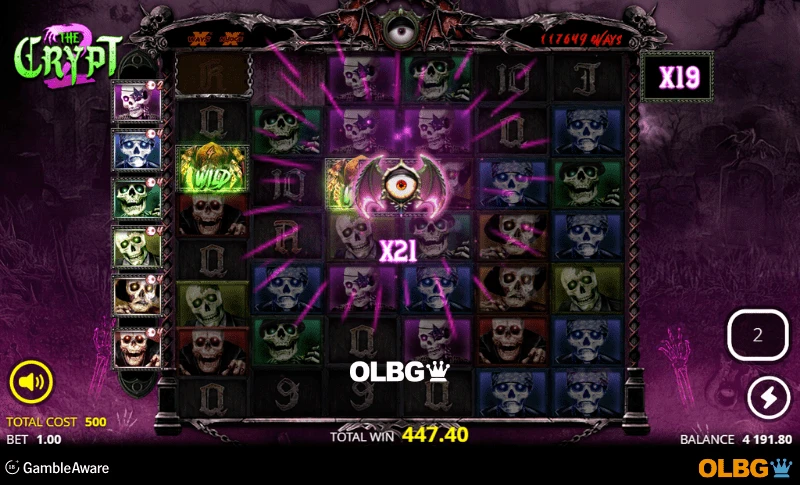The Crypt 2 slot Entombed Spins feature screenshot