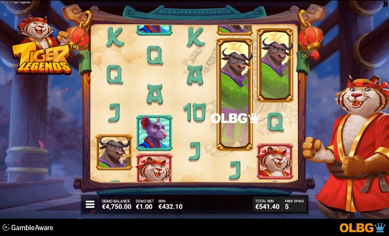 Tiger Legends slot Battle of the Beasts bonus feature screenshot