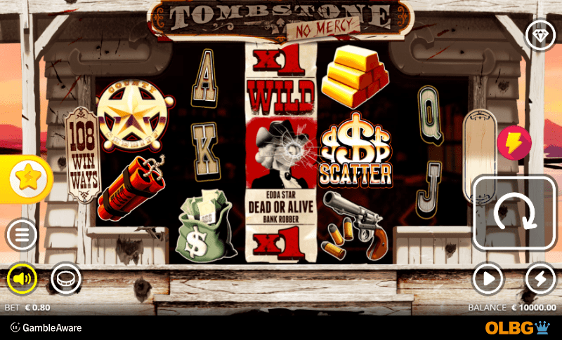 Tombstone No Mercy slot base game screenshot