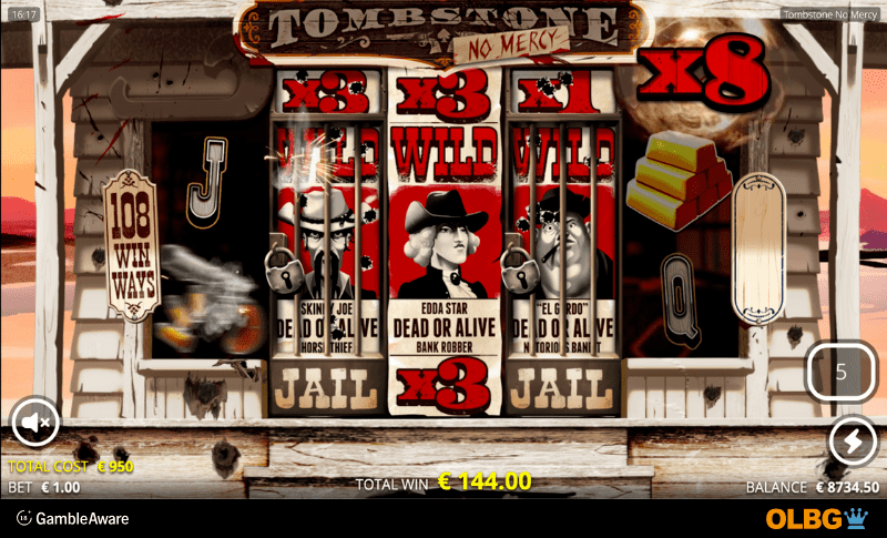 Tombstone No Mercy slot Bounty Spins feature screenshot