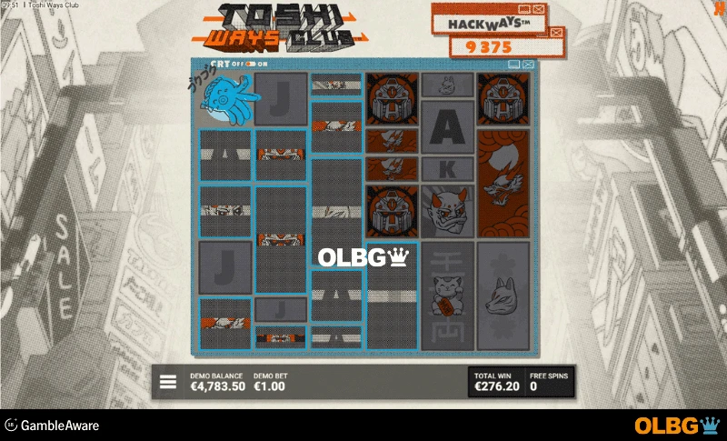 Toshi Ways Club slot Suckr Punch Free Spins feature screenshot
