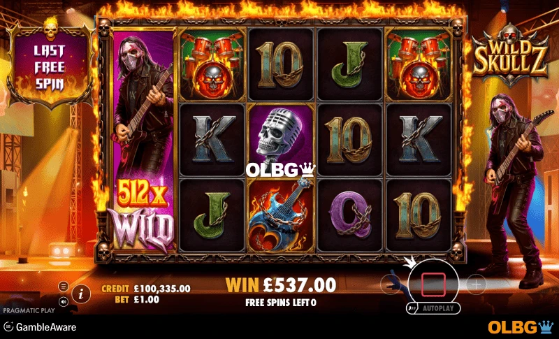 Wild Skullz slot Free Spins feature screenshot